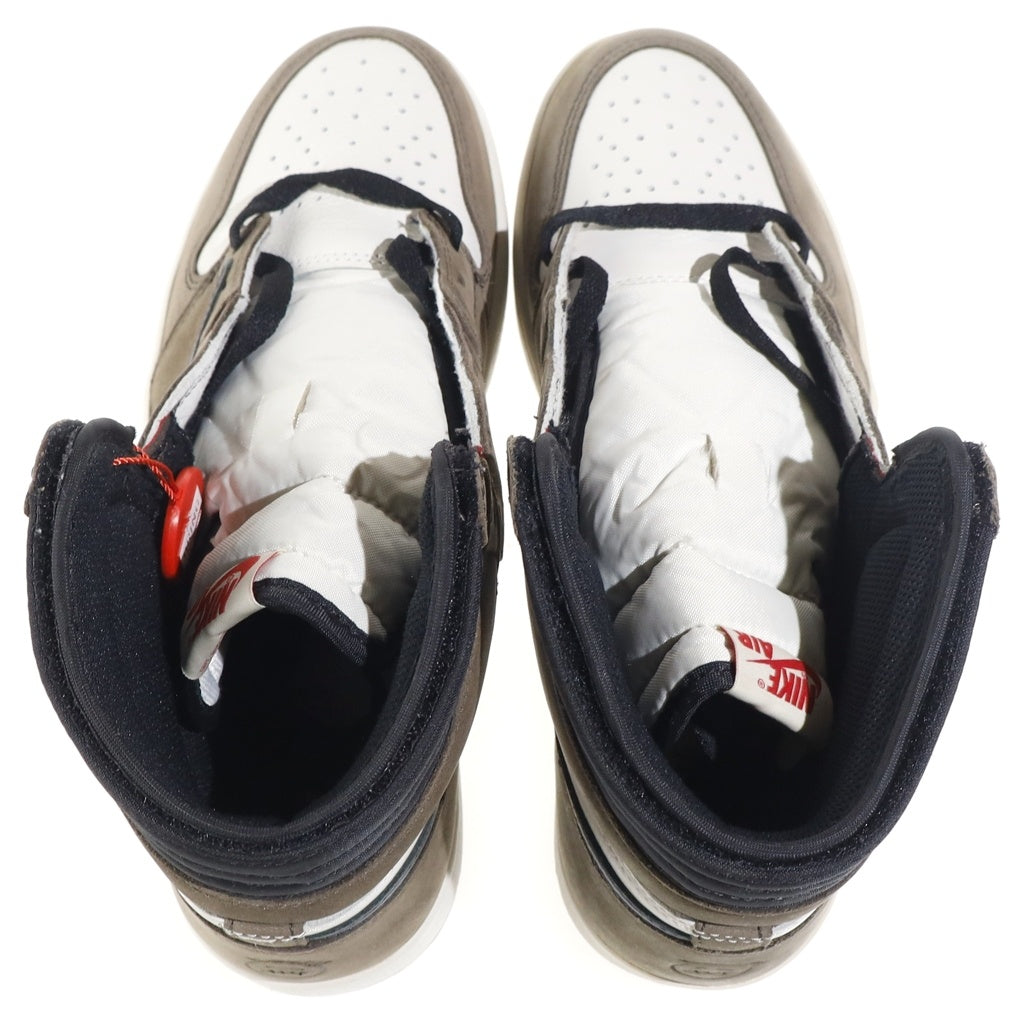 NIKE(ナイキ) × TRAVIS SCOTT AIR JORDAN 1 RETRO HIGH OG TS SP トラヴィススコット エアショー ダン1 ハイカットスニーカーブラウン/ホワイト