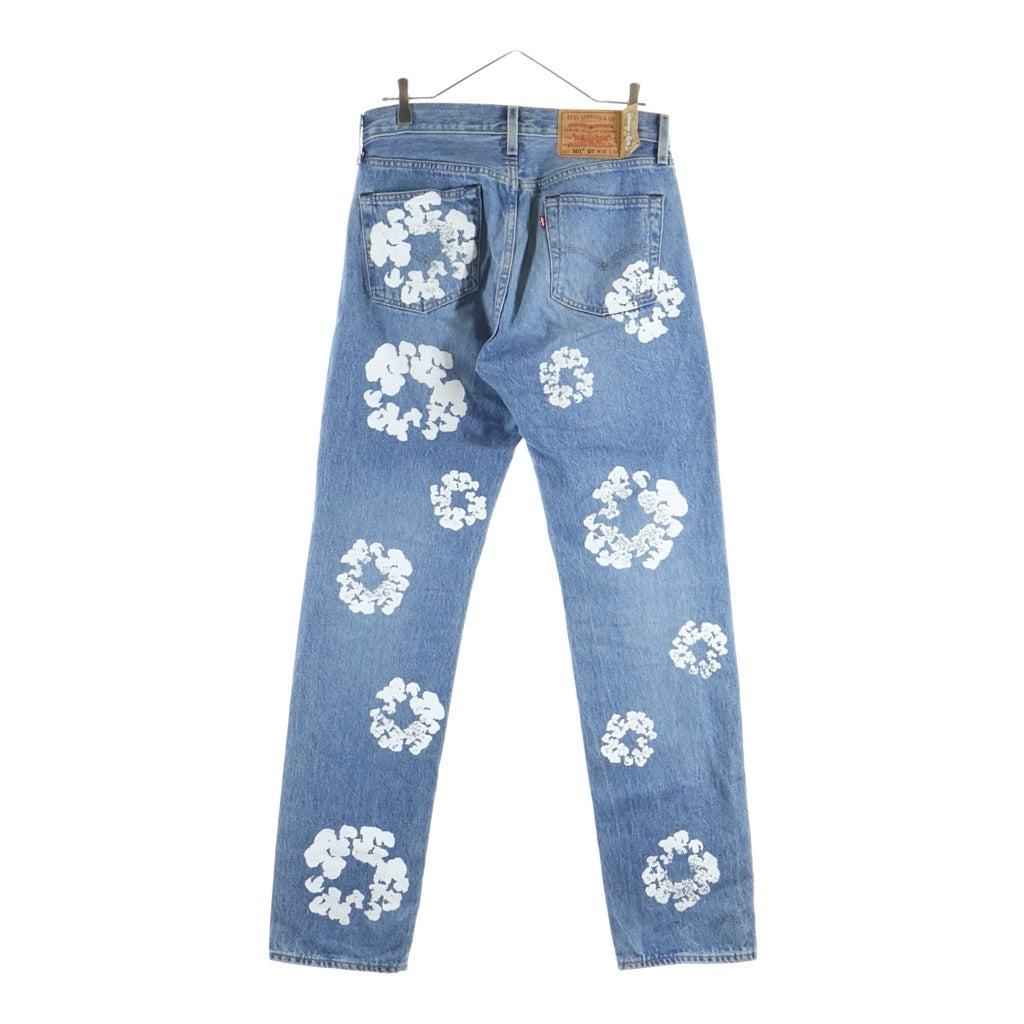 DENIM TEARS(デニムティアーズ) ×LEVI'S 501 COTTON WREATH CHAIN STITCH リーバイス フラワー刺繍デニムパンツ インディゴ PC9-A1592-0002