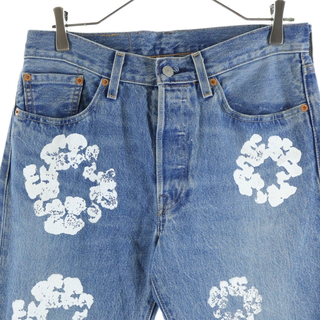 DENIM TEARS(デニムティアーズ) ×LEVI'S 501 COTTON WREATH CHAIN STITCH リーバイス フラワー刺繍デニムパンツ インディゴ PC9-A1592-0002