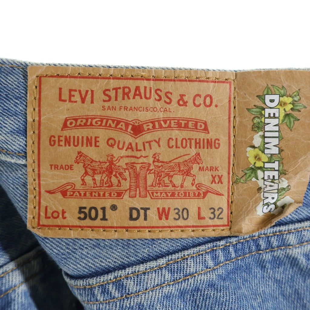 DENIM TEARS(デニムティアーズ) ×LEVI'S 501 COTTON WREATH CHAIN STITCH リーバイス フラワー刺繍デニムパンツ インディゴ PC9-A1592-0002