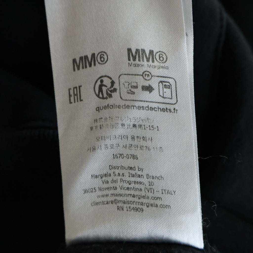 SUPREME(シュプリーム) 26SS ×MM6 Maison Margiela Box Logo Zip Up Hooded Sweatshirt メゾンマルジェラ ペイント加工 ジップアップスウェットパーカー フーディー ブラック SH0GU0053 M25042