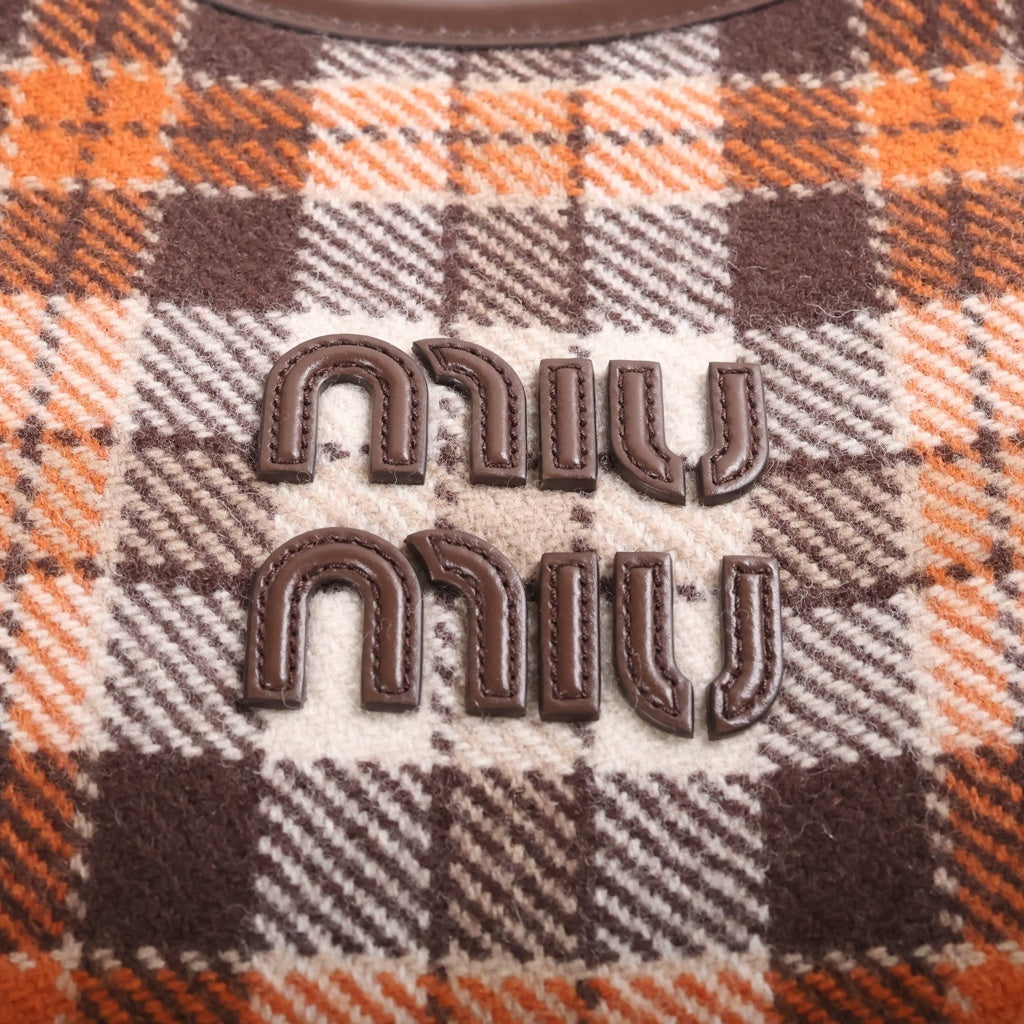 miumiu(ミュウミュウ) Ivy 裏地ボア チェックハンドバッグ マルチ 5BA284 レディース