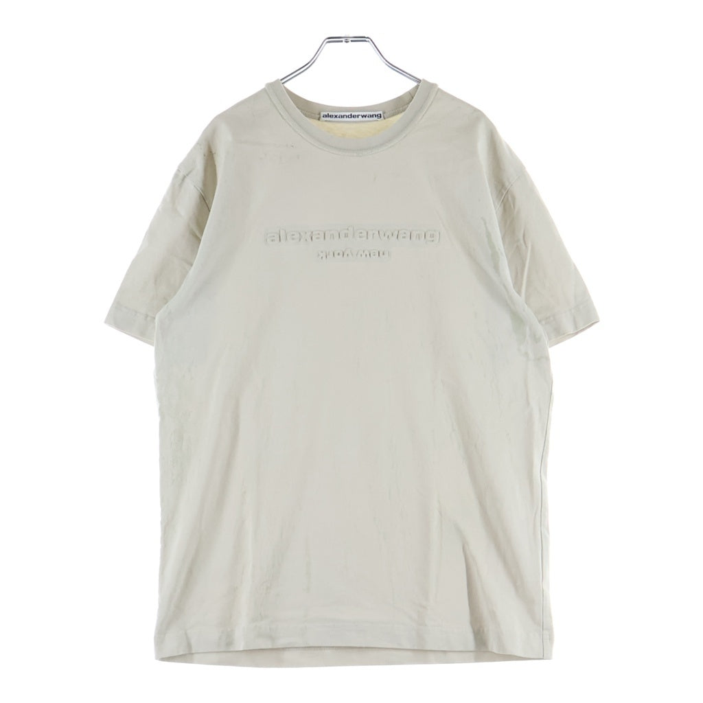 ALEXANDER WANG(アレキサンダーワン) Emboss T-Shirt エンボスロゴ 半袖Tシャツ ベージュ