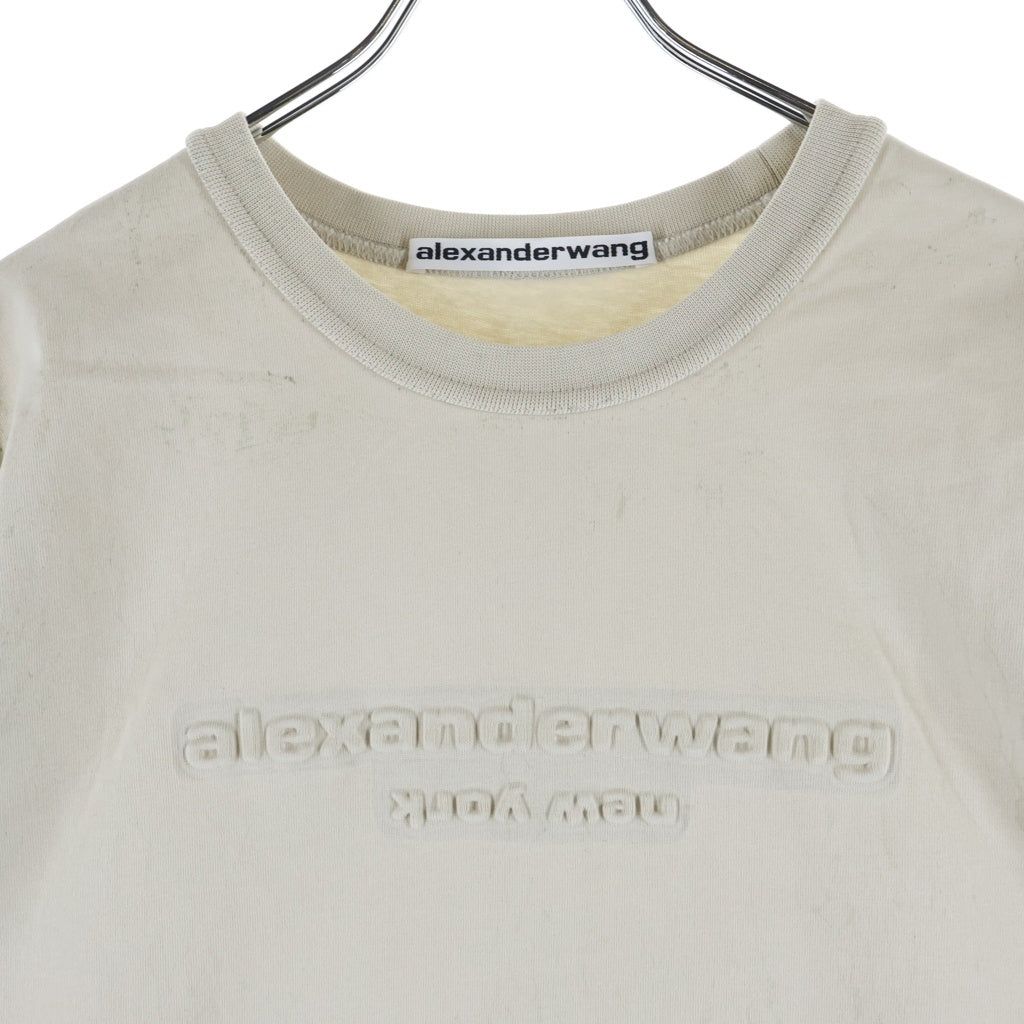 ALEXANDER WANG(アレキサンダーワン) Emboss T-Shirt エンボスロゴ 半袖Tシャツ ベージュ