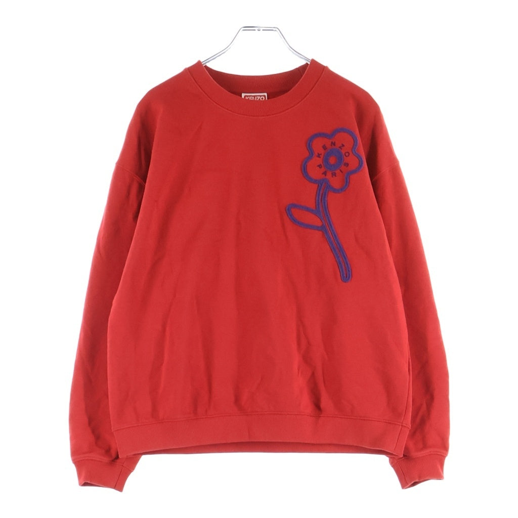 KENZO(ケンゾー) Sweatshirt ロゴ刺繍 クルーネックスウェットトレーナー レッド FD62SW0714MF