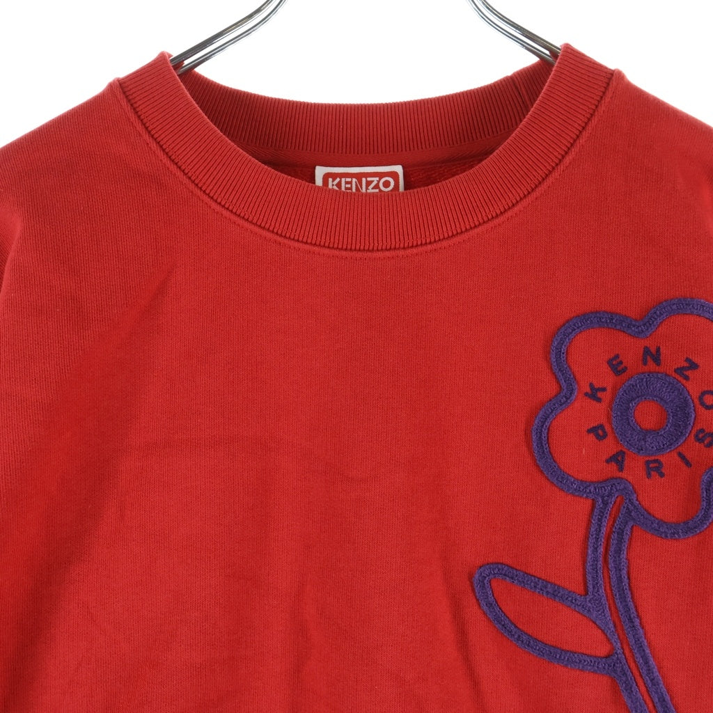 KENZO(ケンゾー) Sweatshirt ロゴ刺繍 クルーネックスウェットトレーナー レッド FD62SW0714MF
