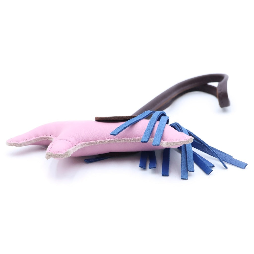 HERMES(エルメス) ロデオチャーム PM レザーキーホルダー ピンク Z刻印 レディース