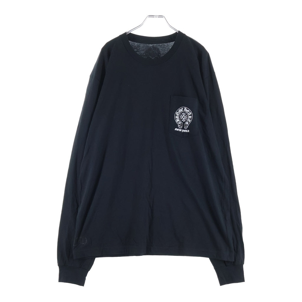 CHROME HEARTS(クロムハーツ) ニューヨーク限定 アームフローラル ホースシュー クルーネック 長袖Tシャツカットソー ブラック