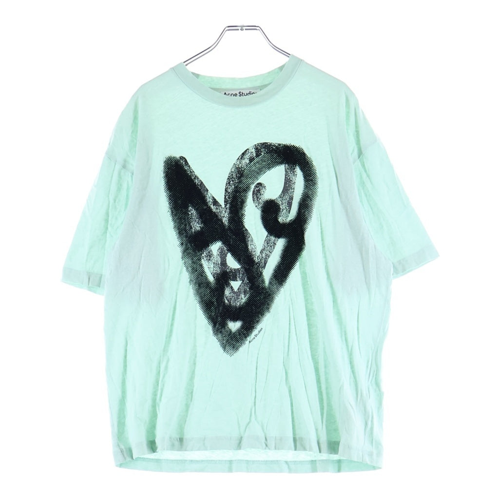 Acne Studios(アクネ ストゥディオズ) プリントデザイン クルーネック コットン 半袖Tシャツ カットソー ライトブルー FN-UX-TSHI00140