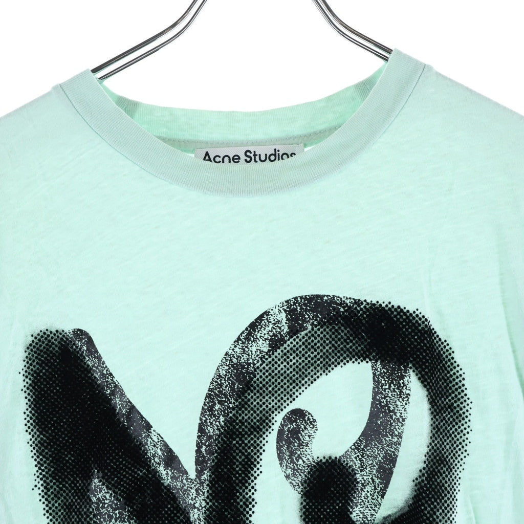 Acne Studios(アクネ ストゥディオズ) プリントデザイン クルーネック コットン 半袖Tシャツ カットソー ライトブルー FN-UX-TSHI00140