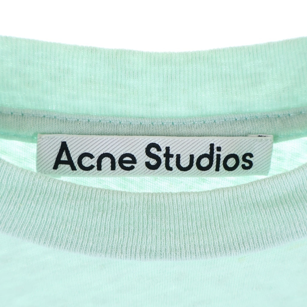 Acne Studios(アクネ ストゥディオズ) プリントデザイン クルーネック コットン 半袖Tシャツ カットソー ライトブルー FN-UX-TSHI00140