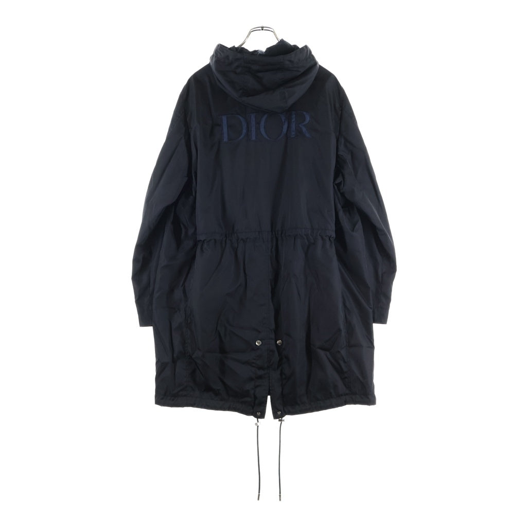 DIOR(ディオール) バックロゴエンブロイダリー ジップアップ フーデッド ナイロン モッズコート ブラック 033C313B4732