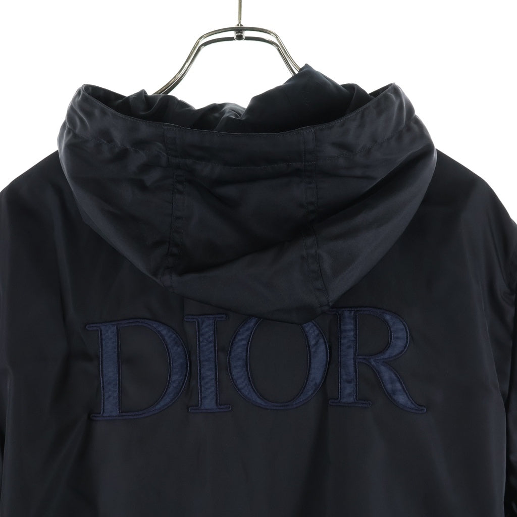 DIOR(ディオール) バックロゴエンブロイダリー ジップアップ フーデッド ナイロン モッズコート ブラック 033C313B4732