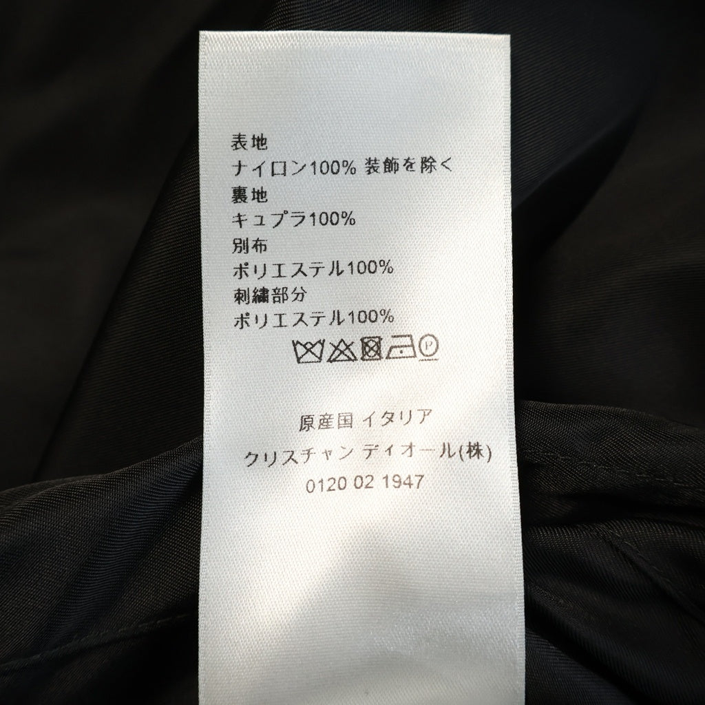 DIOR(ディオール) バックロゴエンブロイダリー ジップアップ フーデッド ナイロン モッズコート ブラック 033C313B4732