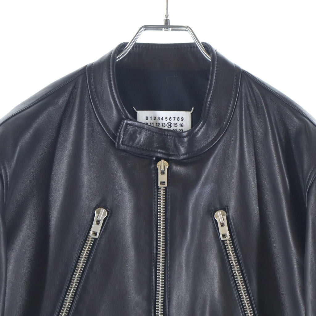Maison Margiela(メゾンマルジェラ) 5ZIP ライダース レザージャケット ジップアップジャケット ブラック S50AM0489SY1460
