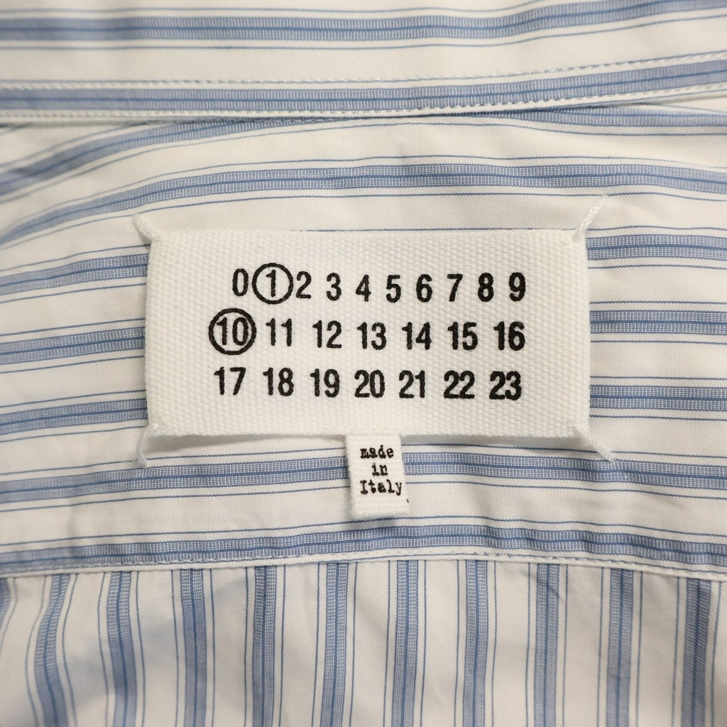 Maison Margiela(メゾンマルジェラ) 25SS ストライプシャツ 長袖シャツ ロングスリーブ カッターシャツ ブルー S50DT0049M35311