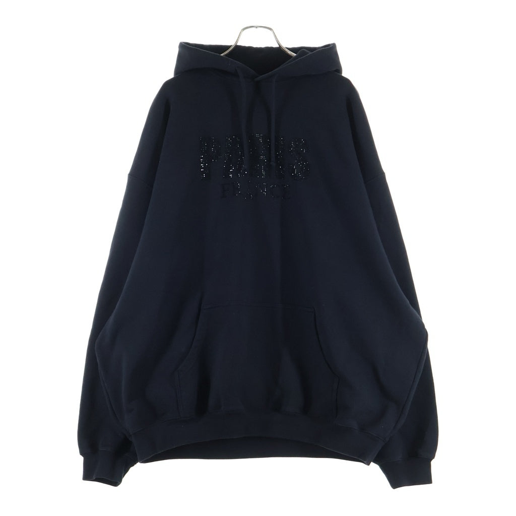 VETEMENTS(ヴェトモン) CRYSTAL PARIS HOODIE UA65HD590B クリスタルパリフーディー ラインストーン スウェット パーカー ブラック