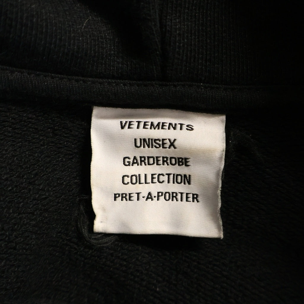 VETEMENTS(ヴェトモン) CRYSTAL PARIS HOODIE UA65HD590B クリスタルパリフーディー ラインストーン スウェット パーカー ブラック