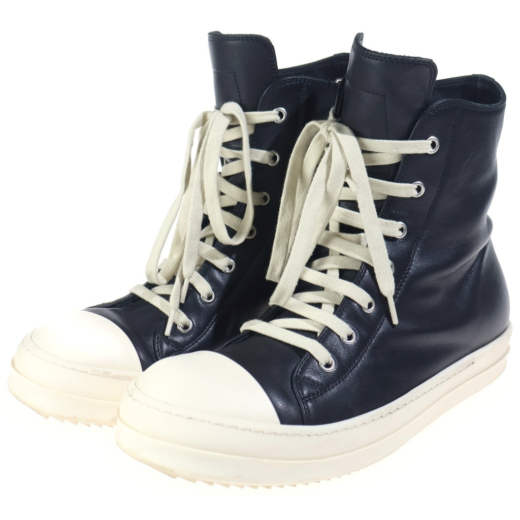 Rick Owens(リックオウエンス) TEMPLE SNEAKERS レザーハイカットスニーカー ブラック RU01F2890-LCO