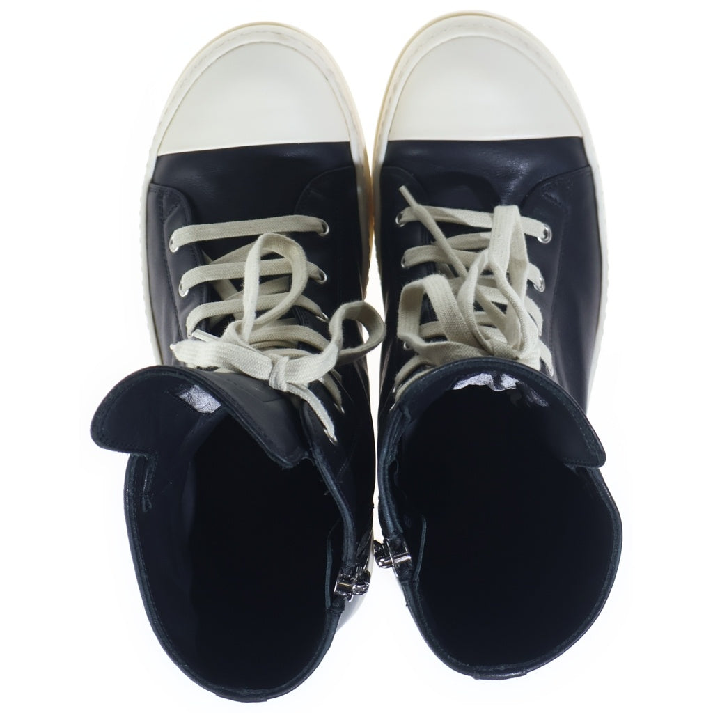 Rick Owens(リックオウエンス) TEMPLE SNEAKERS レザーハイカットスニーカー ブラック RU01F2890-LCO