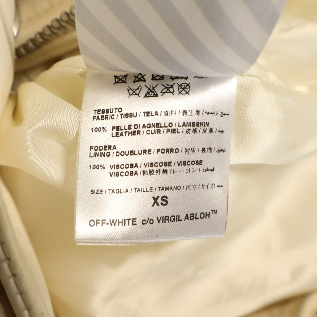 OFF-WHITE(オフホワイト) LEATHER BIKER JACKET レザーライダース バイカージャケット ホワイト