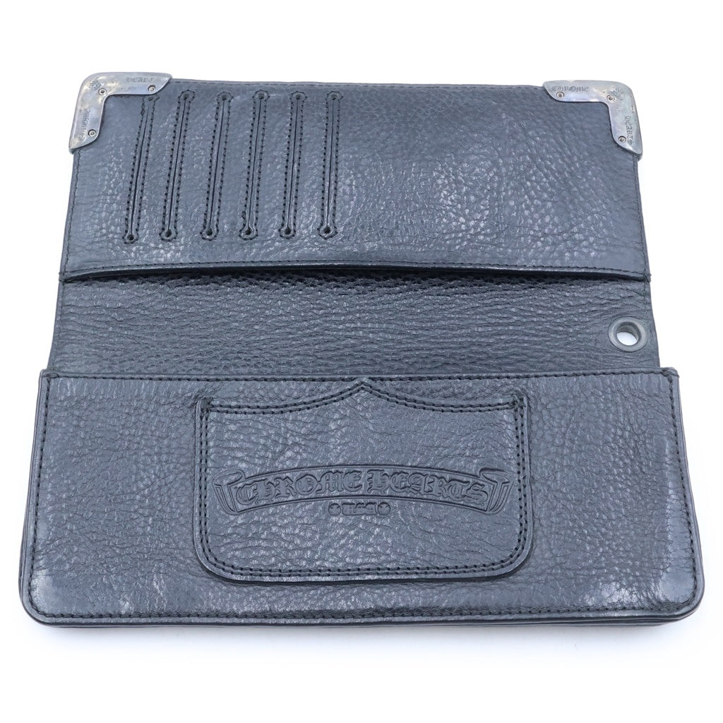 CHROME HEARTS(クロムハーツ) LNG SNGL FOLD TIPS シングルフォールド ロング レザーウォレット 財布 ブラック
