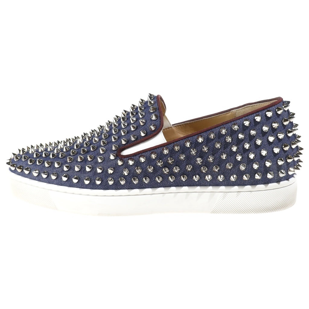 CHRISTIAN LOUBOUTIN(クリスチャンルブタン) ROLLER BOAT FLAT DENIM ローラーボート スタッズデザイン フラット ローカット デニム スニーカー インディゴ 1170737