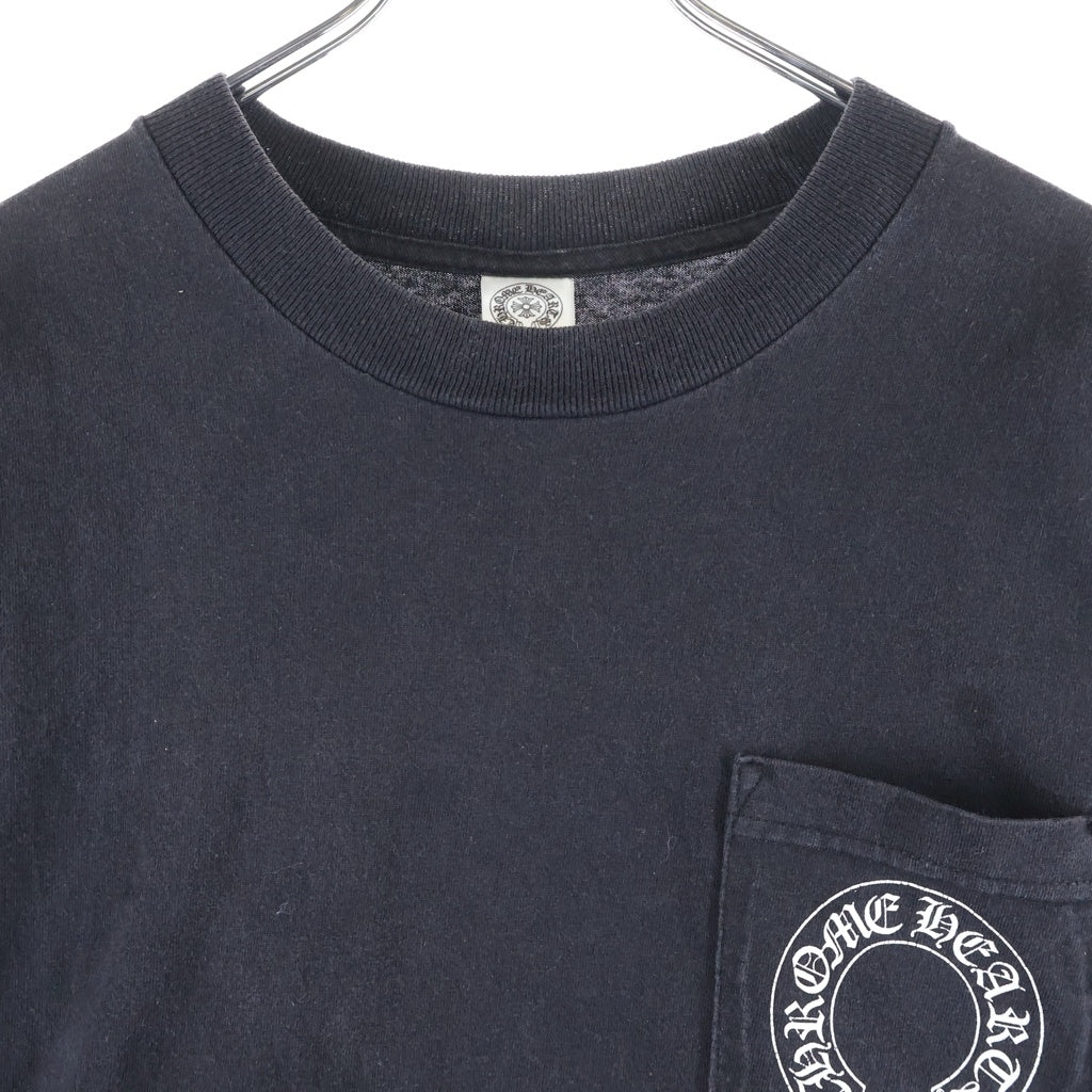 CHROME HEARTS(クロムハーツ) OLD SCROLL LOGO TEE オールド スクロールロゴ クルーネック 長袖Tシャツ ロングスリーブ カットソー ブラック/ホワイト