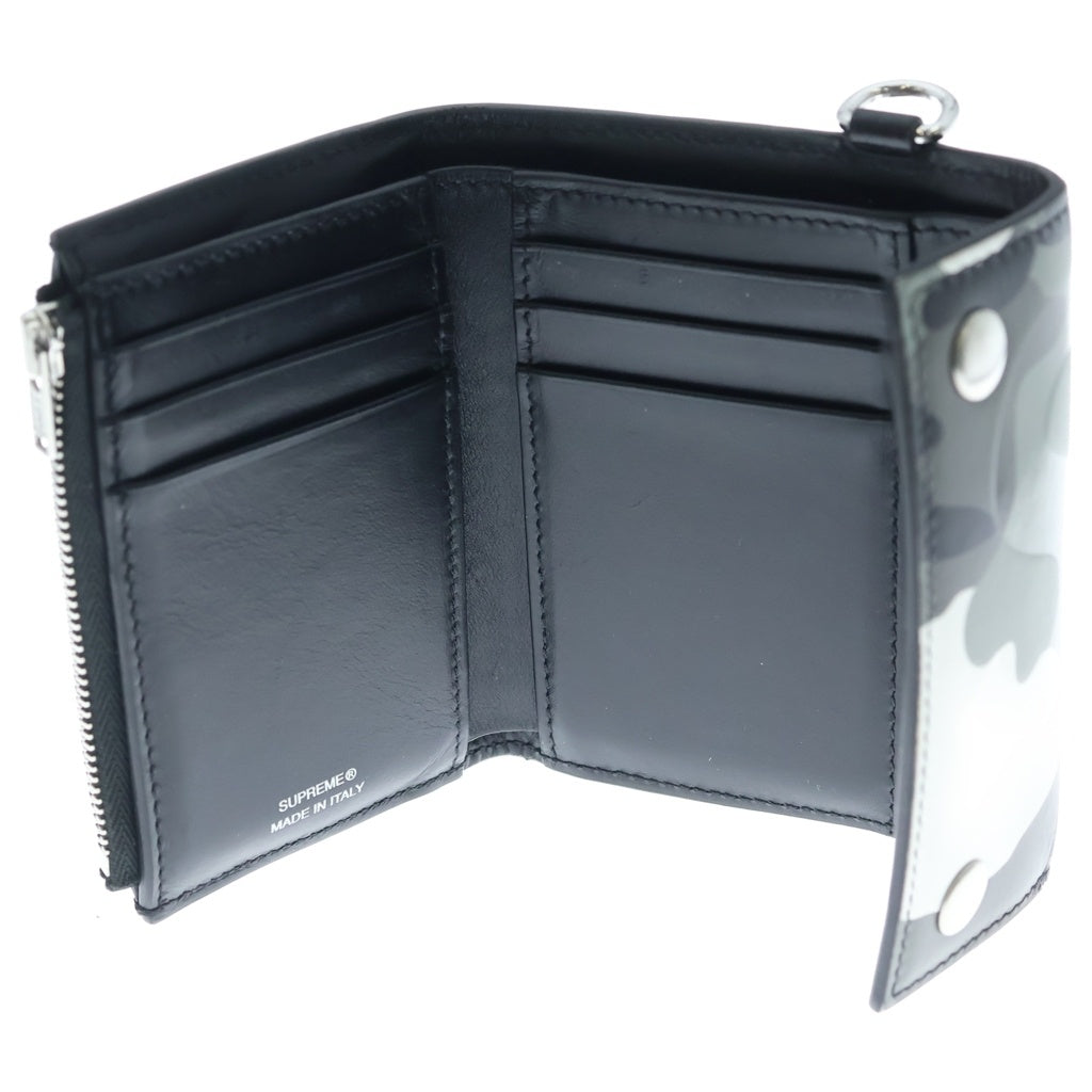 SUPREME(シュプリーム) 25SS Leather Chain Wallet カモフラージュ 迷彩 レザーウォレット 財布 グレー