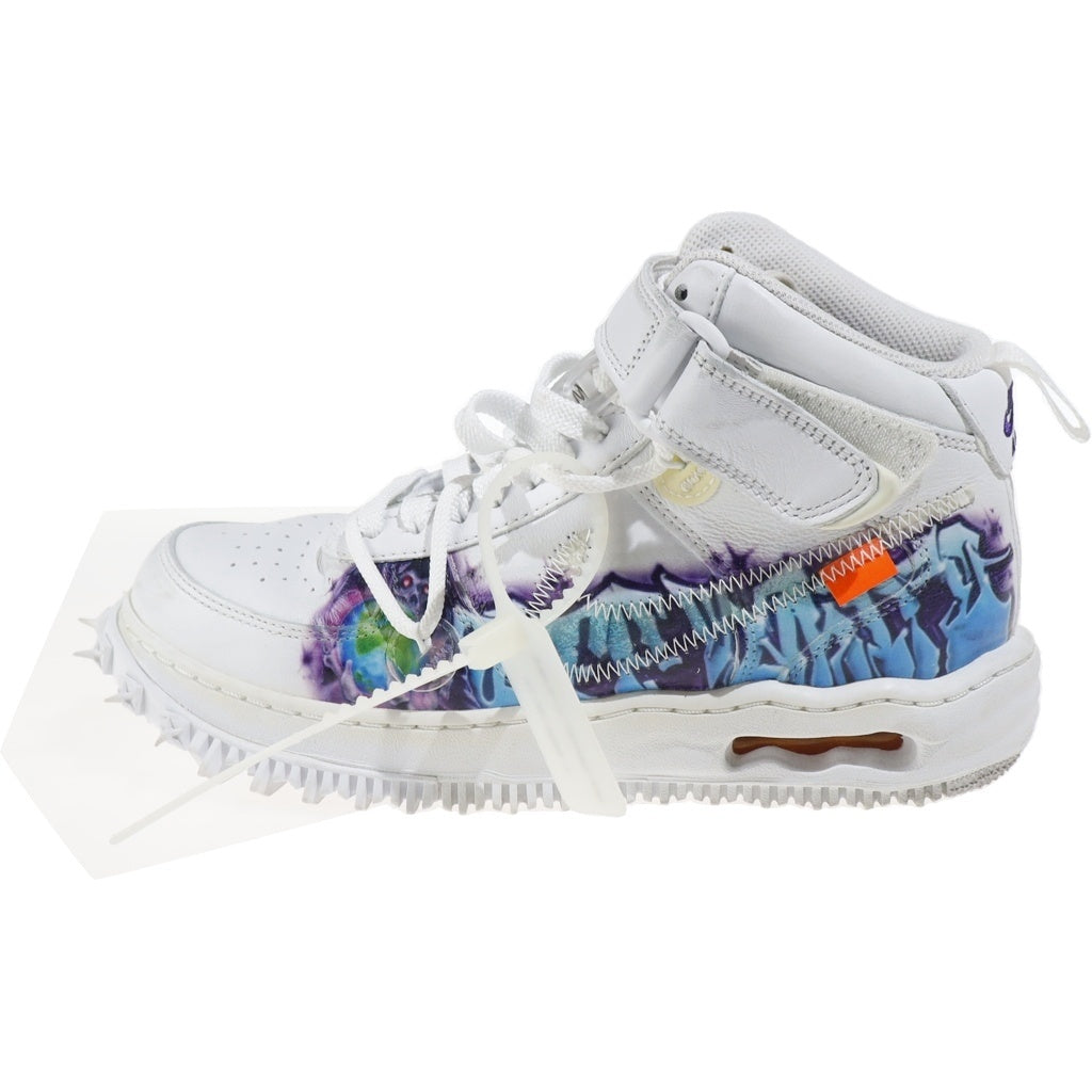 OFF-WHITE(オフホワイト) ×NIKE AIR FORCE MID GRAFFITI ×ナイキ エアフォース 1 ミッド グラフィティ ハイカットスニーカー ホワイト US7.5/25/5cm DR0500-100