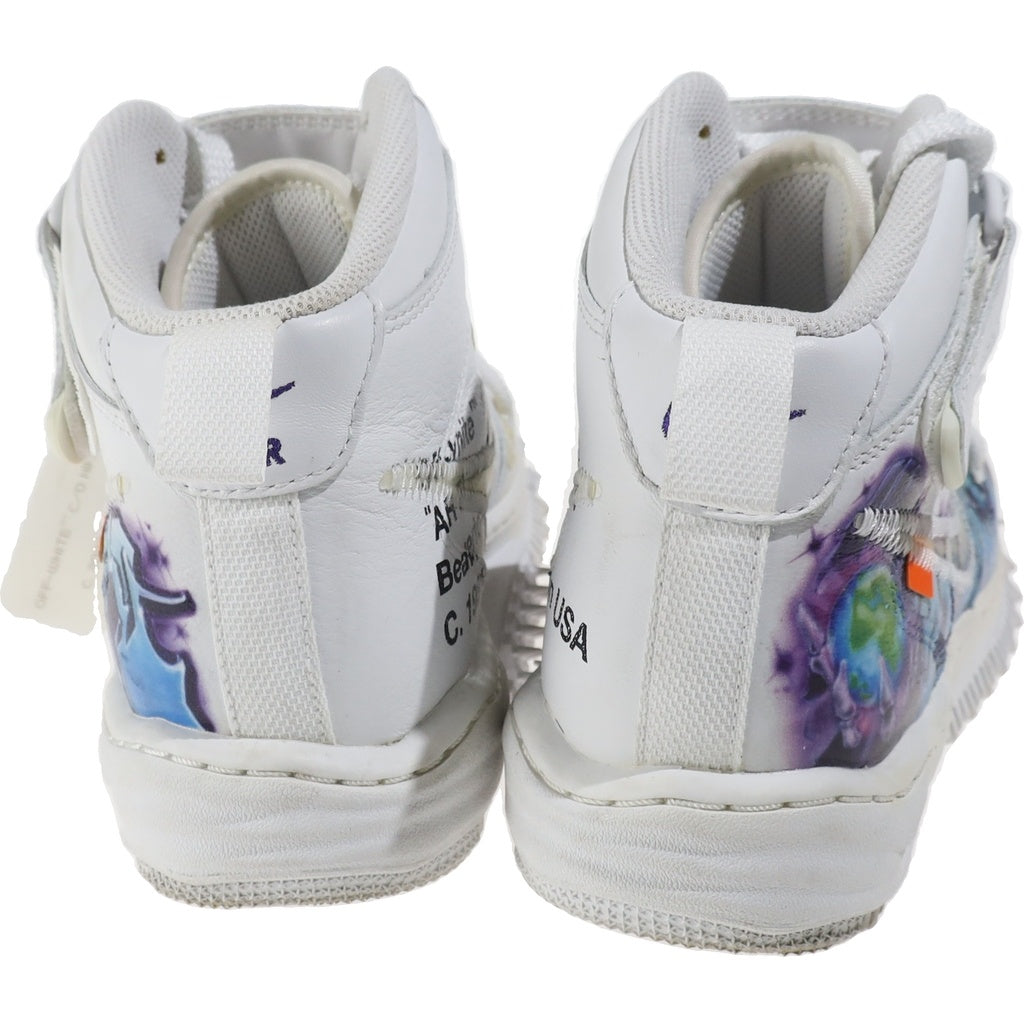 OFF-WHITE(オフホワイト) ×NIKE AIR FORCE MID GRAFFITI ×ナイキ エアフォース 1 ミッド グラフィティ ハイカットスニーカー ホワイト US7.5/25/5cm DR0500-100