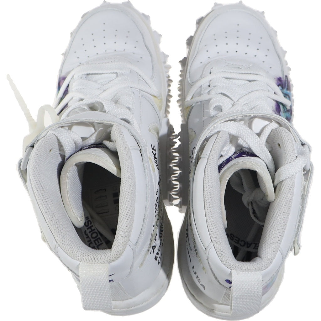 OFF-WHITE(オフホワイト) ×NIKE AIR FORCE MID GRAFFITI ×ナイキ エアフォース 1 ミッド グラフィティ ハイカットスニーカー ホワイト US7.5/25/5cm DR0500-100