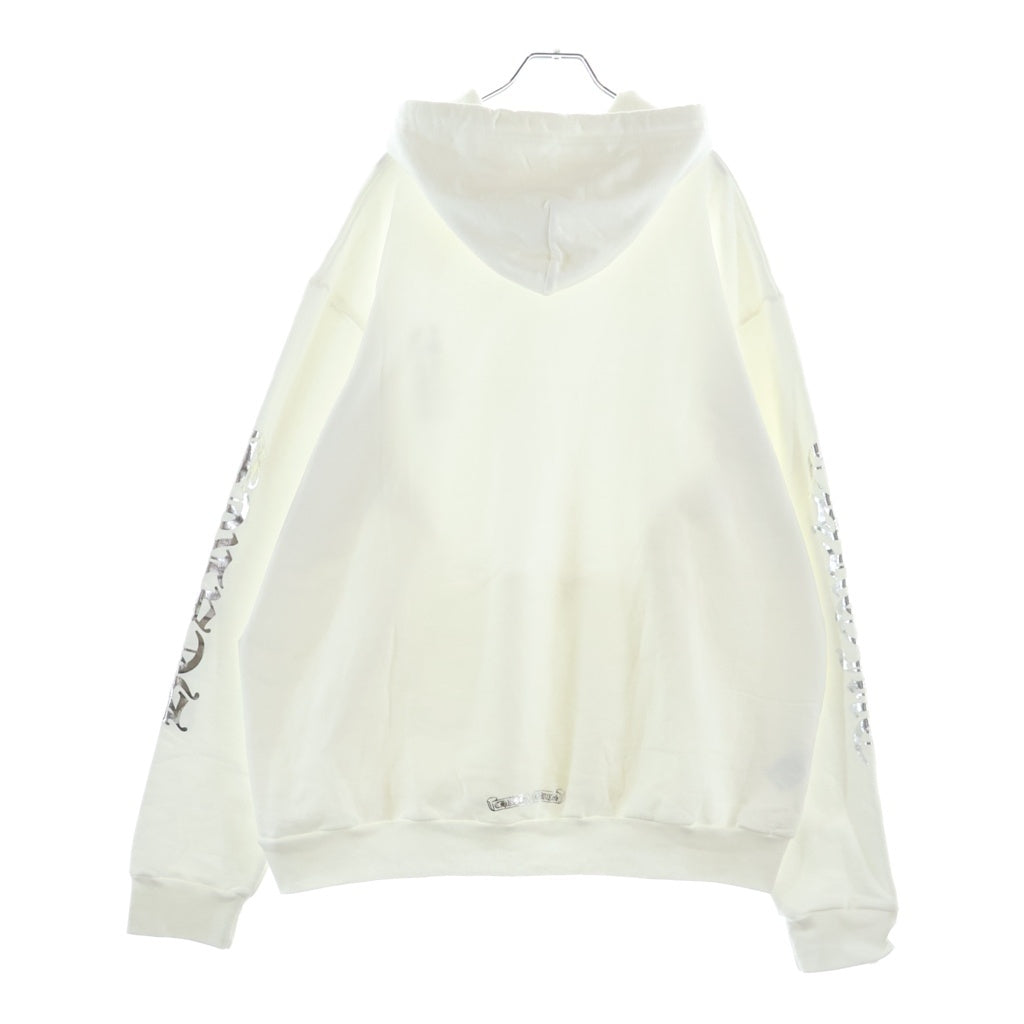 CHROME HEARTS(クロムハーツ) WWW.CHROMEHEARTS.COM SILVER GLITTER HOODIE オンライン限定 グリッター 袖英字プリントプ ルオーバースウェットパーカー