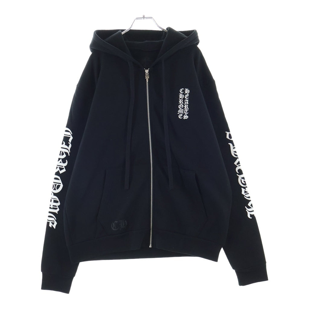 CHROME HEARTS(クロムハーツ) SWTSHRT HD ZIP バーティカルロゴ スウェット ダガージップアップパーカー ブラック