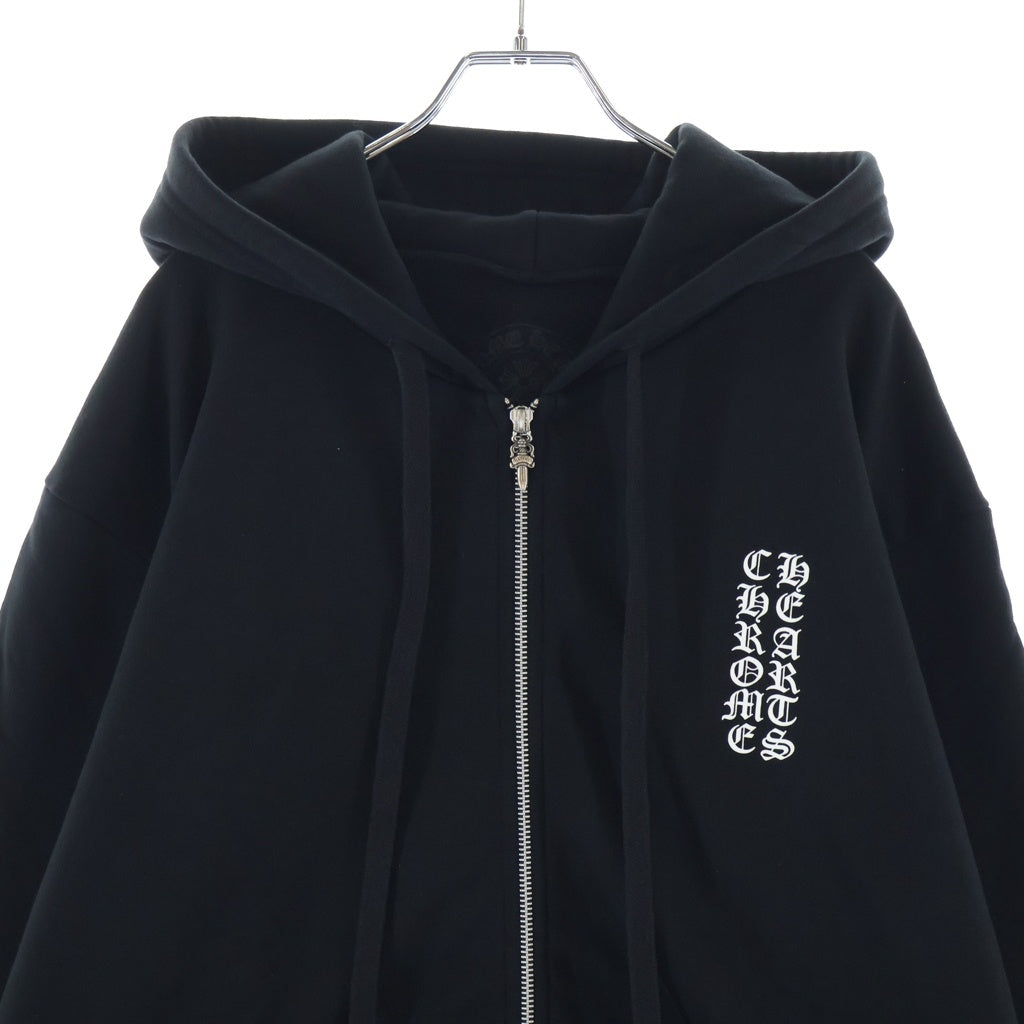 CHROME HEARTS(クロムハーツ) SWTSHRT HD ZIP バーティカルロゴ スウェット ダガージップアップパーカー ブラック