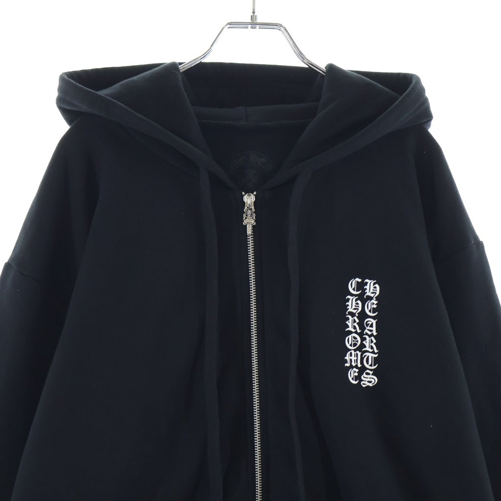 CHROME HEARTS(クロムハーツ) SWTSHRT HD ZIP バーティカルロゴ スウェット ダガージップアップパーカー ブラック