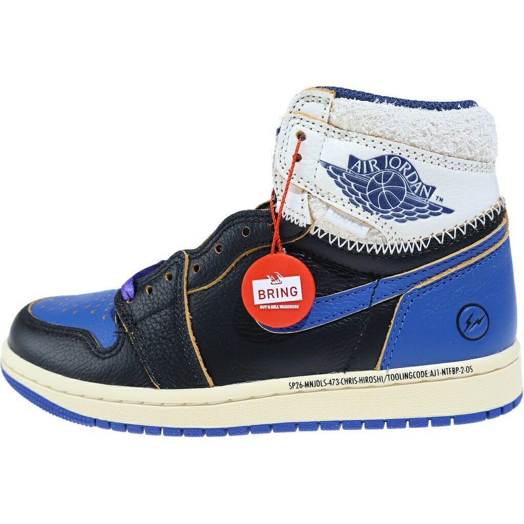 NIKE(ナイキ) ×UNION ×fragment Air Jordan 1 High Sport Royal IO7847-001 ×ユニオン ×フラグメント エアジョーダン1 ハイカットスニーカー OG スポーツロイヤル ブラック/ブルー/ホワイト US4.5/23.5cm レディース