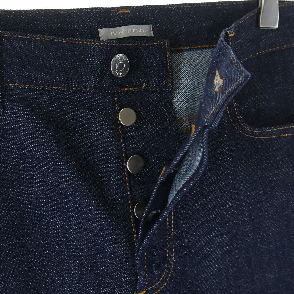 DIOR(ディオール) Raw Cotton Denim Long Slim-Fit Oblique Jeans オブリーク デニムパンツ インディゴ 193DS00C226X