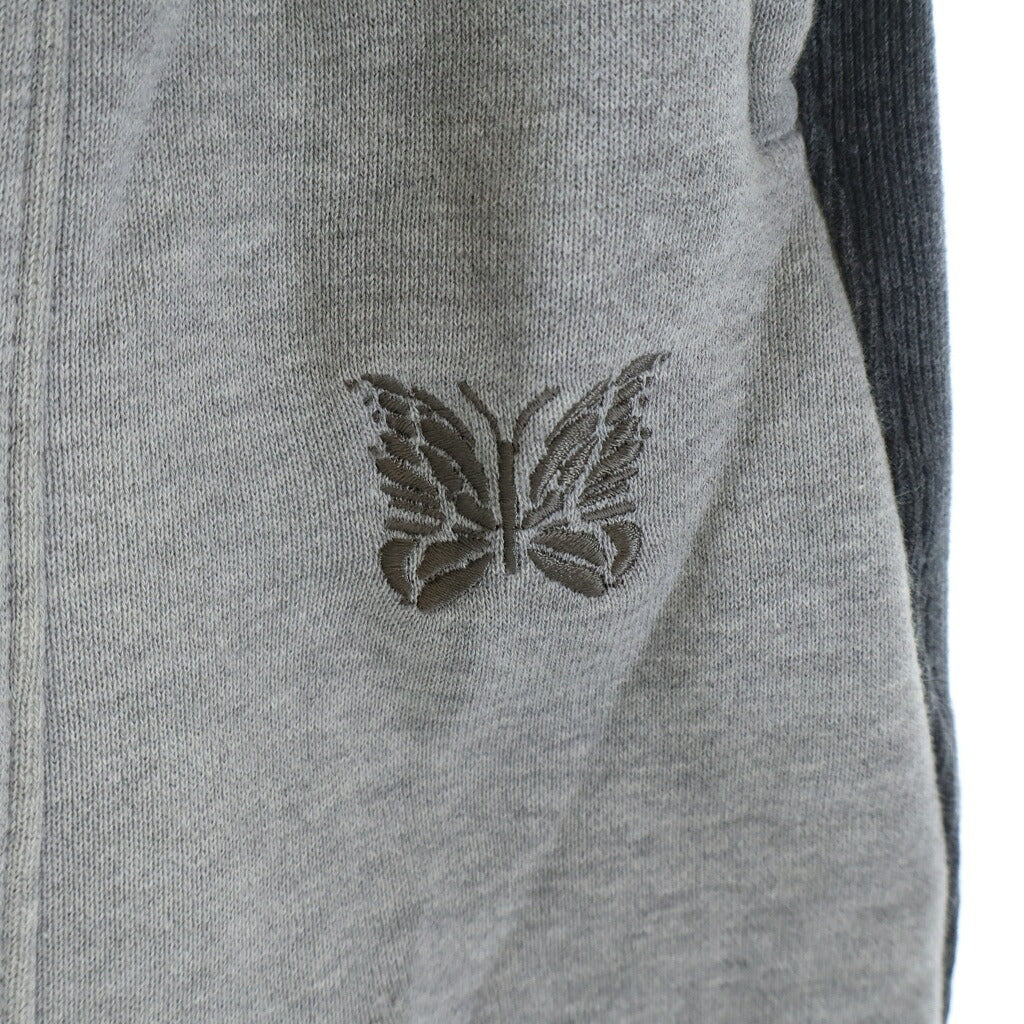 Needles(ニードルス) 24AW ×STUDIOUS 別注 DECONSTRUCTED H.D. SWEAT PANT ステュディオス ダメージデザイン ヒザデル スウェット ワイドパンツ グレー PU1537