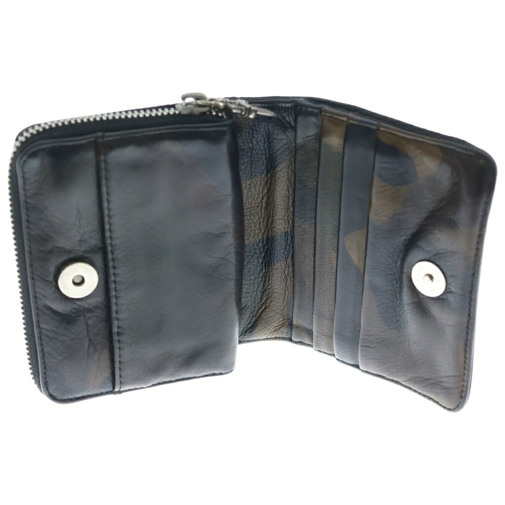 CHROME HEARTS(クロムハーツ) SQ ZIP BILL スクエア ジップ ウォレット レザーウォレット 二つ折り財布 カモフラ ブラウン