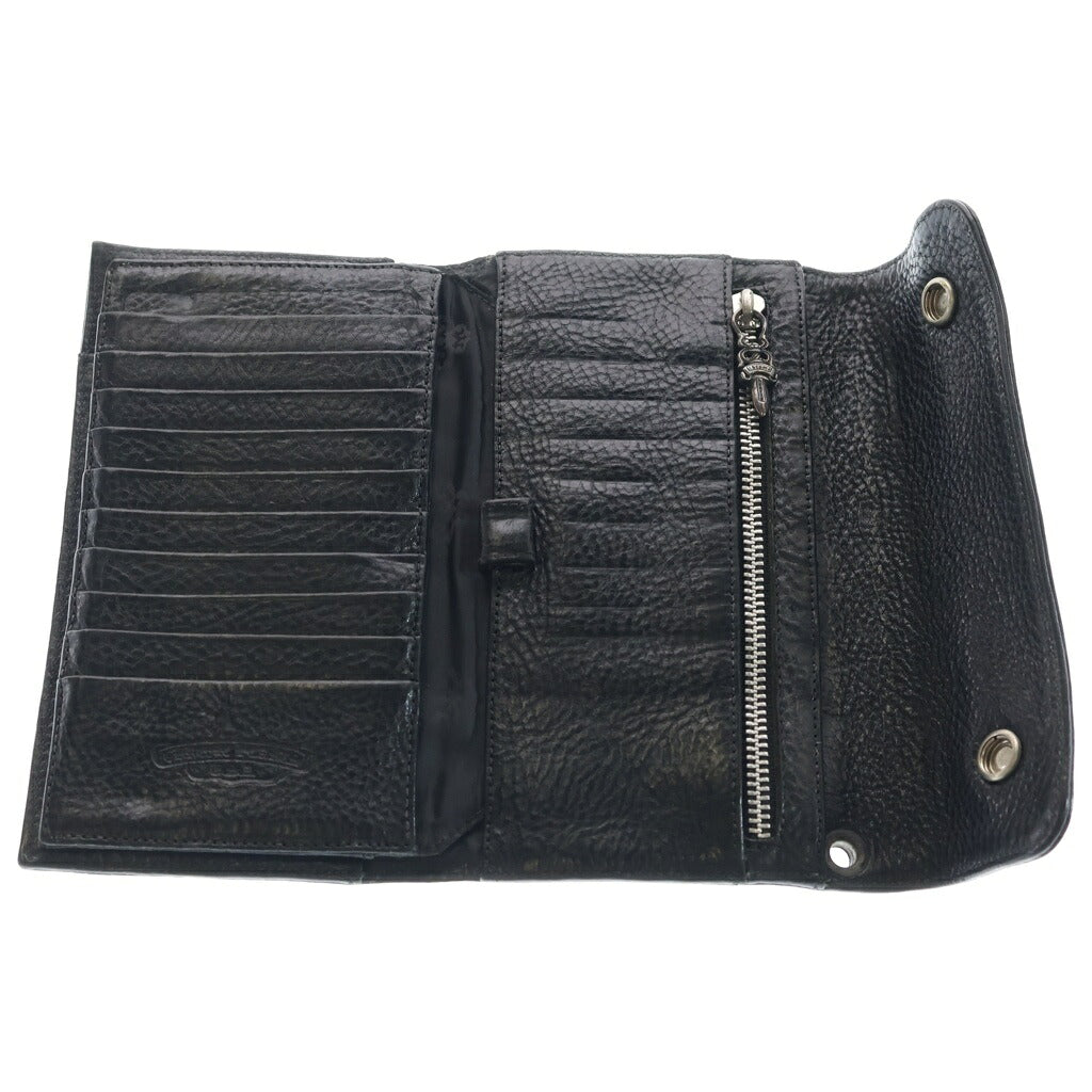 CHROME HEARTS(クロムハーツ) WAVE ウェーブ レザーウォレット 財布 ブラック