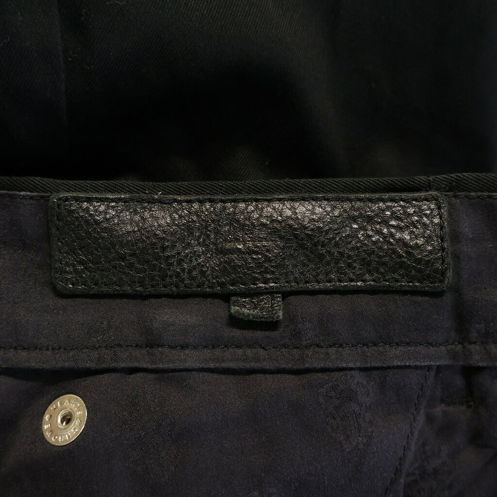 CHROME HEARTS(クロムハーツ) クロスボールボタン レザー切替 チノ ロングパンツ ブラック