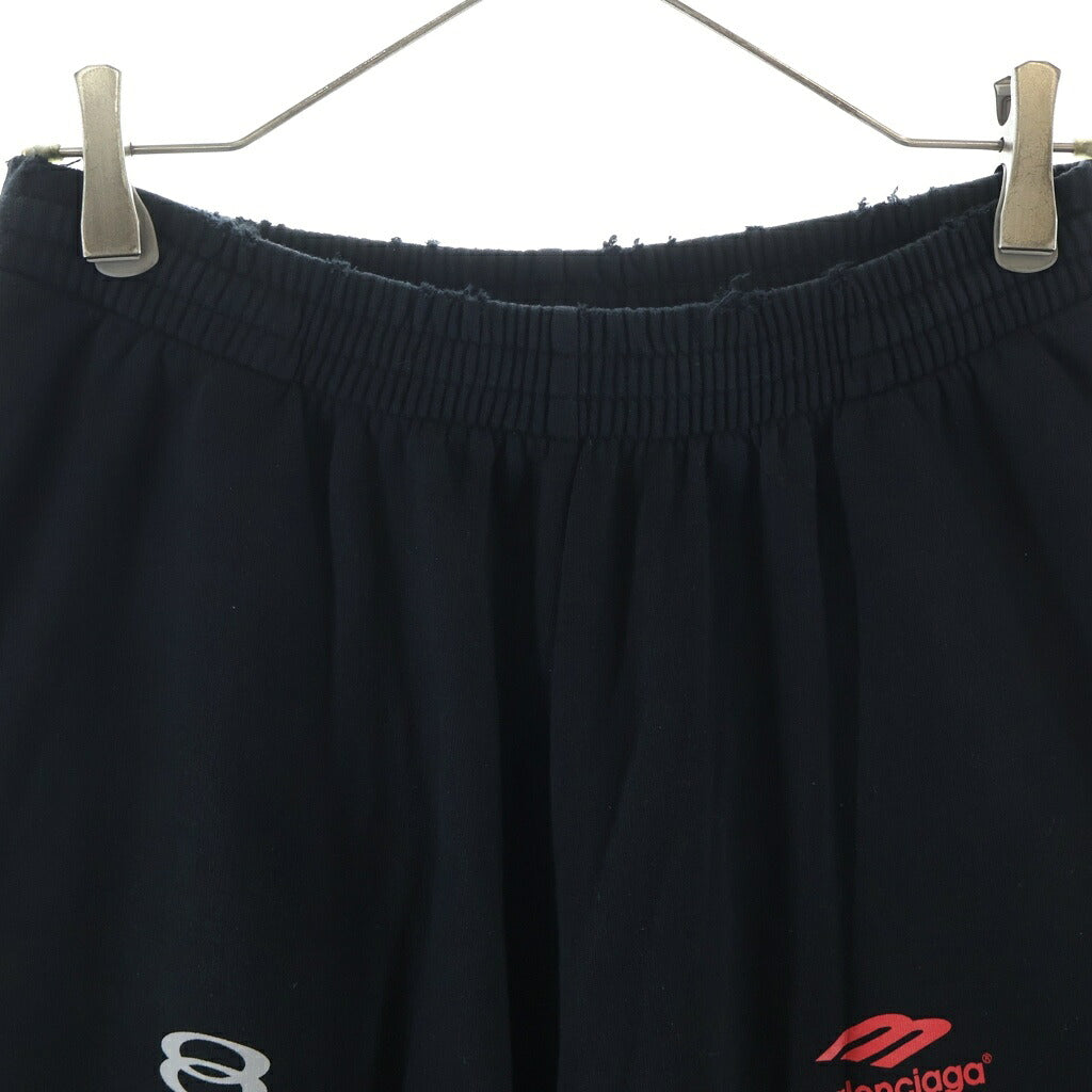BALENCIAGA(バレンシアガ) F1 TOP LEAGUE BAGGY 767853 TPVF1 ダメージ加工 マルチロゴプリント トップリーグバギーパンツ ブラック