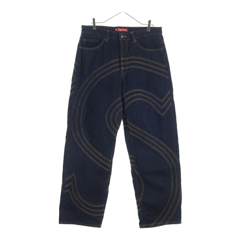SUPREME(シュプリーム) 25SS S Logo Loose Fit Jean ロゴエンブロイダリー ジップフライ ルーズフィット リジット デニムパンツ インディゴ