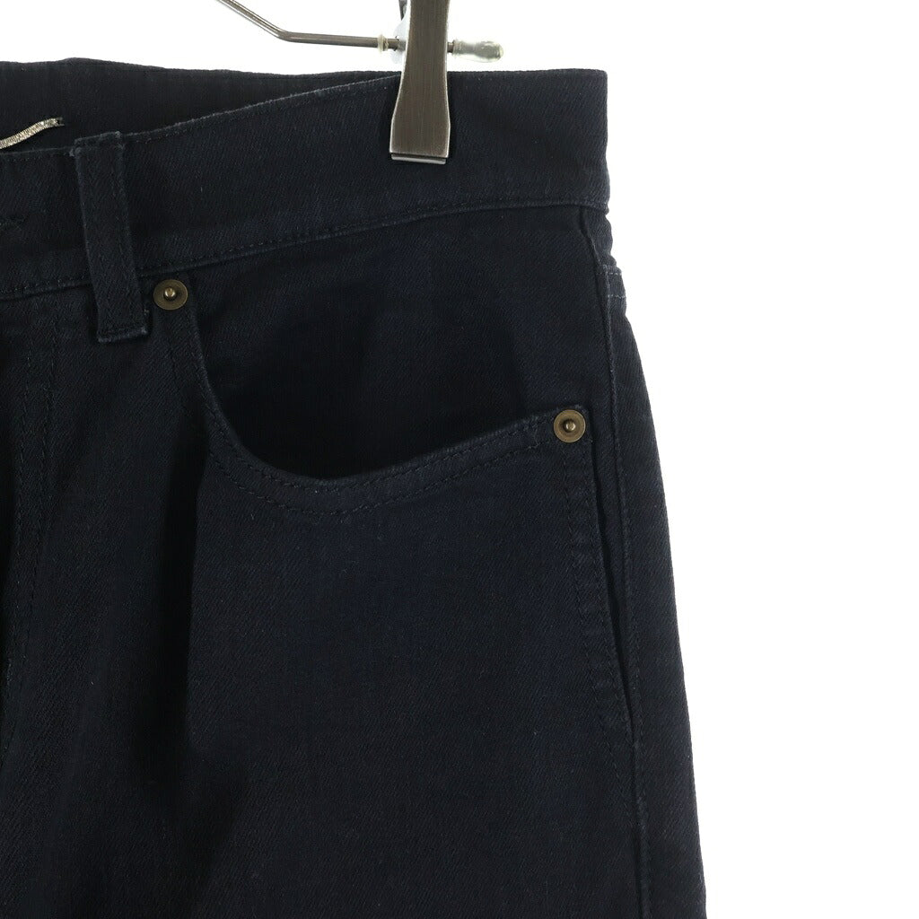 SAINT LAURENT PARIS(サンローランパリ) 22AW ロゴパッチ ジップフライ ストレート スキニーパンツ ブラック 527389 YS500