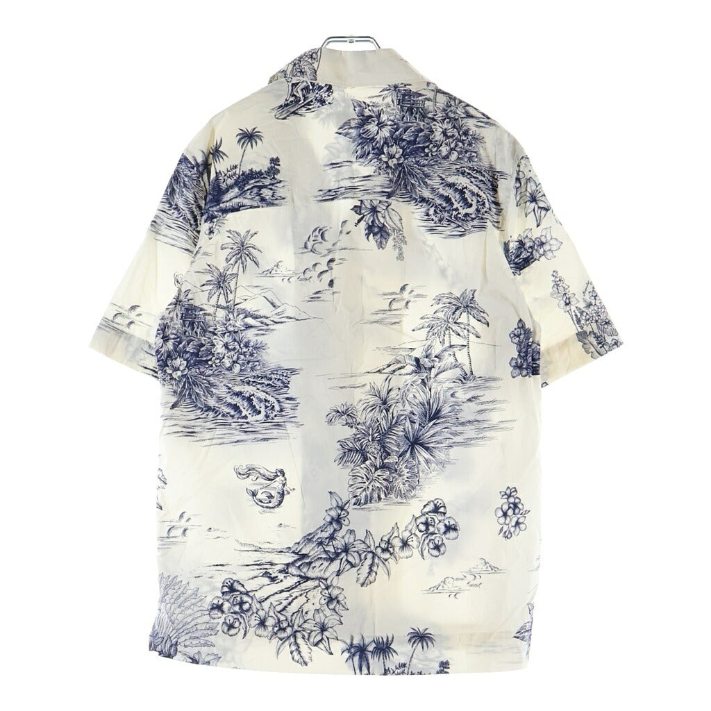MONCLER(モンクレール) SHORT-SLEEVE SHIRT ロゴパッチ レギュラーカラー 半袖柄シャツ ホワイト L10912F00047