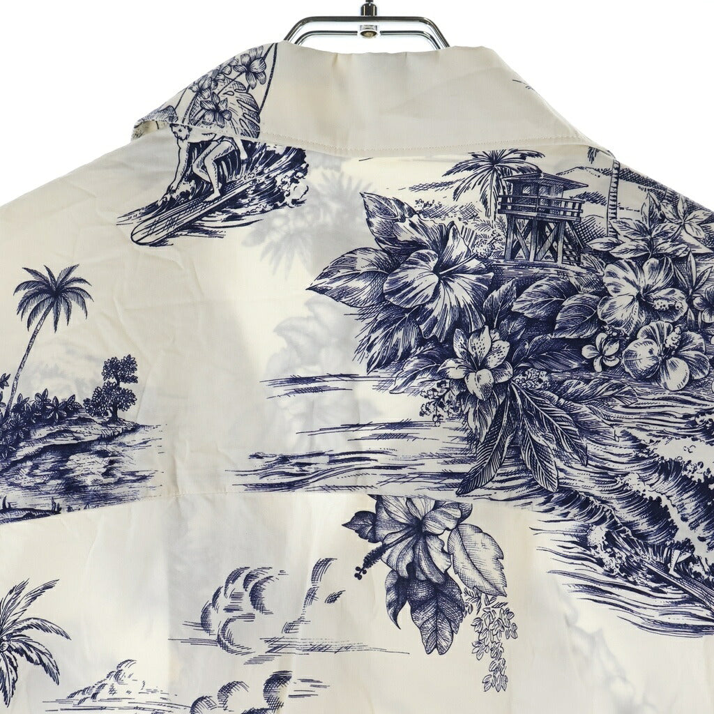 MONCLER(モンクレール) SHORT-SLEEVE SHIRT ロゴパッチ レギュラーカラー 半袖柄シャツ ホワイト L10912F00047