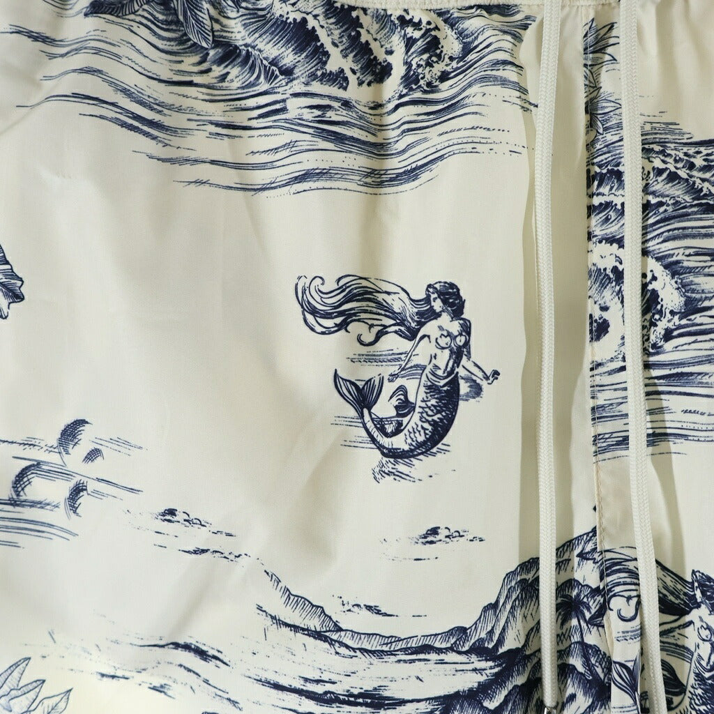 MONCLER(モンクレール) LOGO PATCH DRAWSTRING SWIM SHORTS ロゴパッチ ドローストリング 総柄デザイン ショートパンツ ホワイト L10912C00012