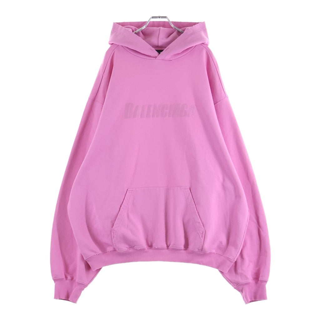 BALENCIAGA(バレンシアガ) 22AW Destroyed Hoodie デストロイロゴ ダメージ加工 プルオーバースウェットパーカー フーディー ピンク 729361 TNVL2