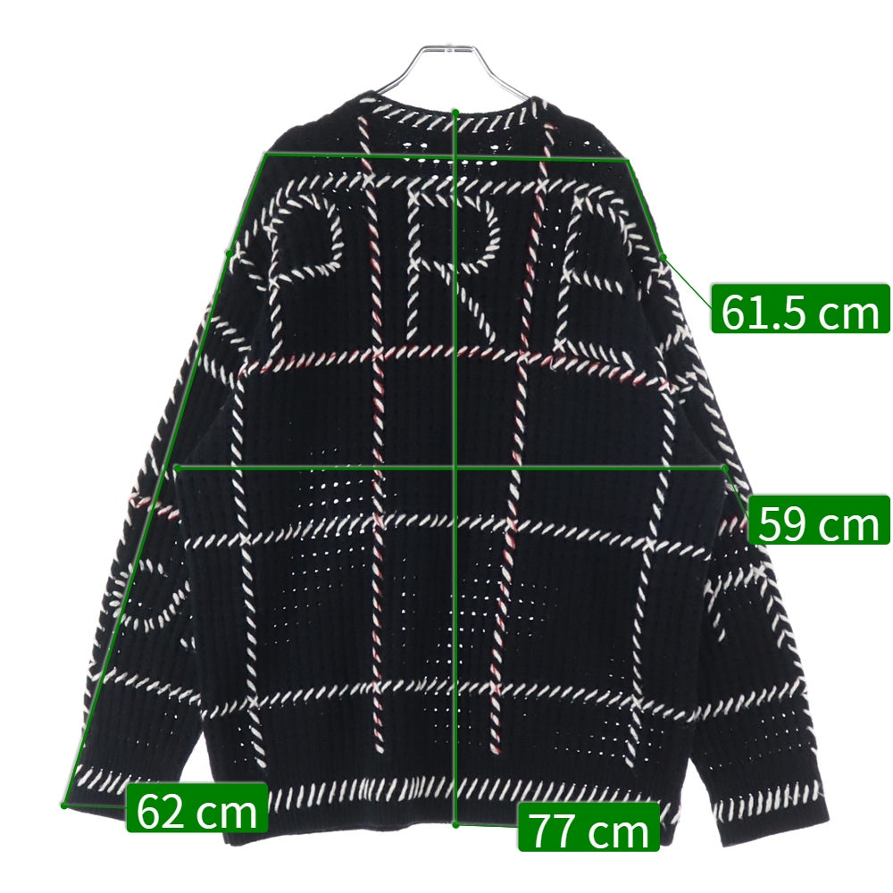 SUPREME(シュプリーム) 23SS Quilt Stitch Sweater バックロゴ ステッチハンドニット セーター ブラック